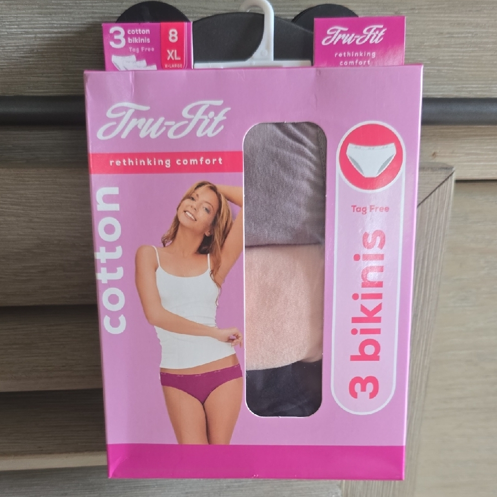 Women's Cotton Bikini Panties - Pink, Gray, Cream